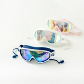 儿童防水大框泳镜 中大童 男女童防雾潜水镜带耳塞游泳眼镜