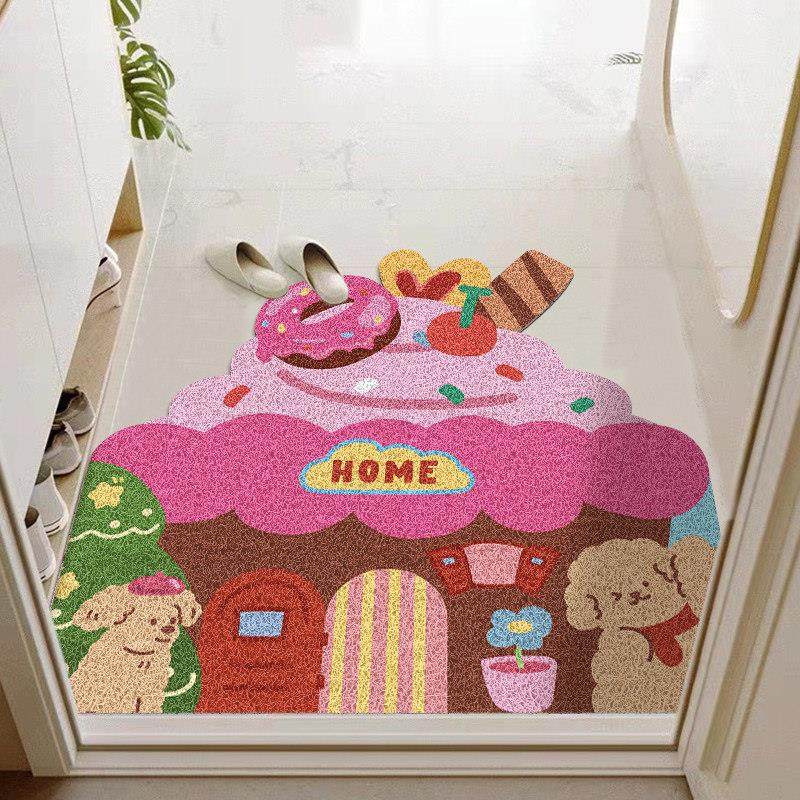 卡通可爱入户门垫丝圈地垫粉色地毯耐脏耐磨玄关门口进门垫可定制,居家布艺,入户地垫,淘宝优惠券,粉丝福利购,淘宝优惠卷