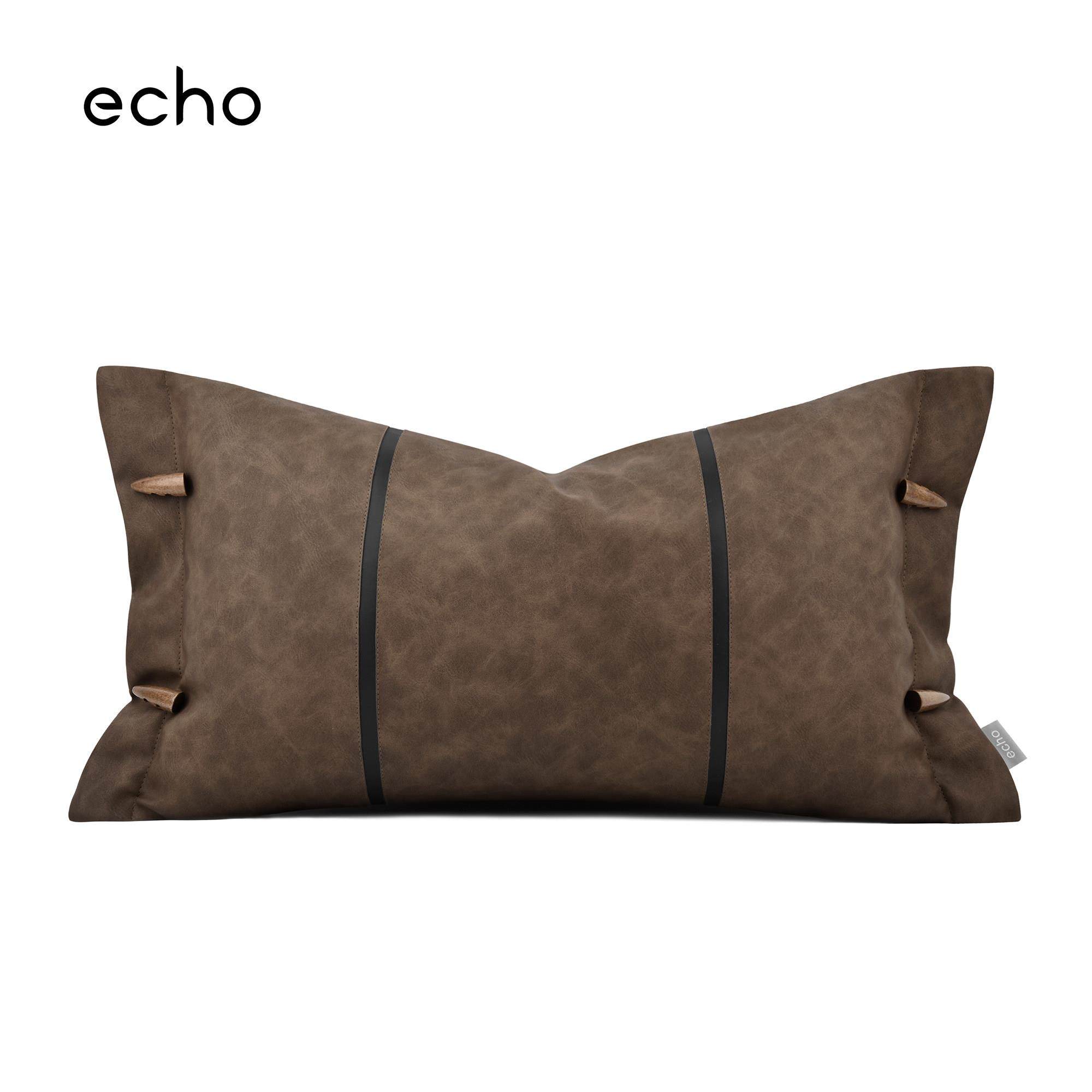 轻奢样板房棕咖色皮革牛角新中式抱枕沙发侘寂风靠枕床上腰枕靠垫,居家布艺,靠垫/抱枕,淘宝优惠券,粉丝福利购,淘宝优惠卷