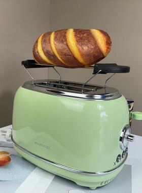 出口两片全自动多功能多士炉吐司机家用烤面包早餐机复古Toaster