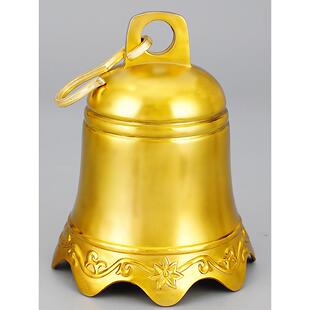 铜铃铛纯铜钟六字真言钟铜风铃警钟寺院寺庙古建凉亭佛塔光面钟