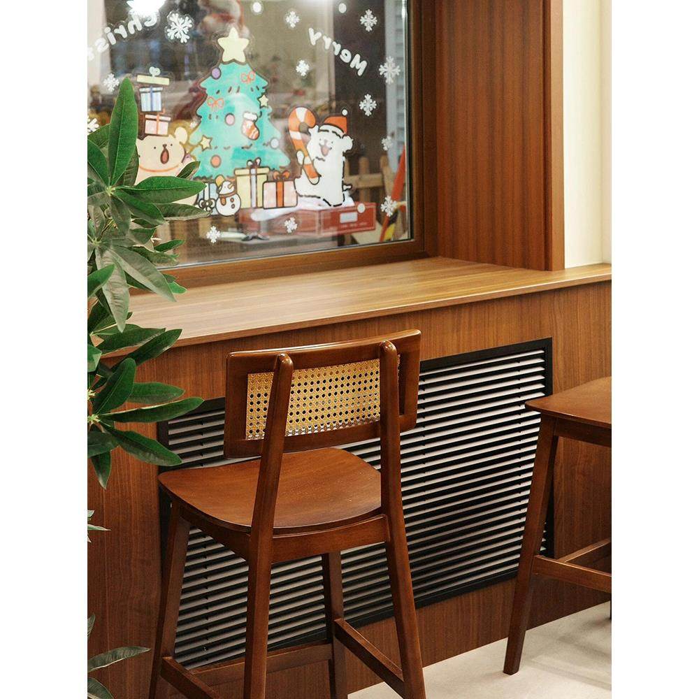 实木藤编酒吧台椅覆古家用岛台桌小户型高脚凳设计师厨房靠背椅子,住宅家具,家用高脚椅,淘宝优惠券,粉丝福利购,淘宝优惠卷