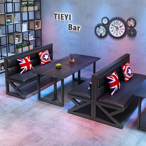 工业风酒吧餐吧西餐厅卡座沙发清吧酒馆火锅烧烤咖啡奶茶店餐桌椅