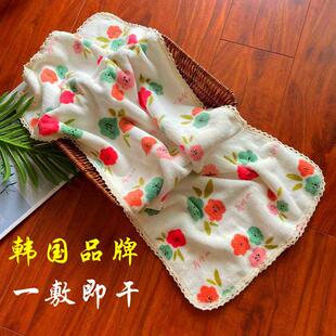 进口小花朵毛巾超柔吸水速干透气抗菌干发洗澡洗脸手巾不臭没静电