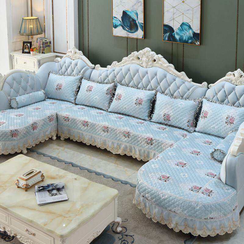 欧式U型布艺沙发垫定做L型全包四季通用防滑坐垫毛绒沙发罩套巾