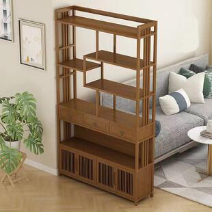 入口柜南竹酒架客厅屏风隔断柜现代厅柜双面薄谷架新型中式餐具柜