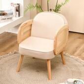 纳维亚阳台阅读女装 实木藤原木风格 单人沙发椅休闲斯堪 店休息区