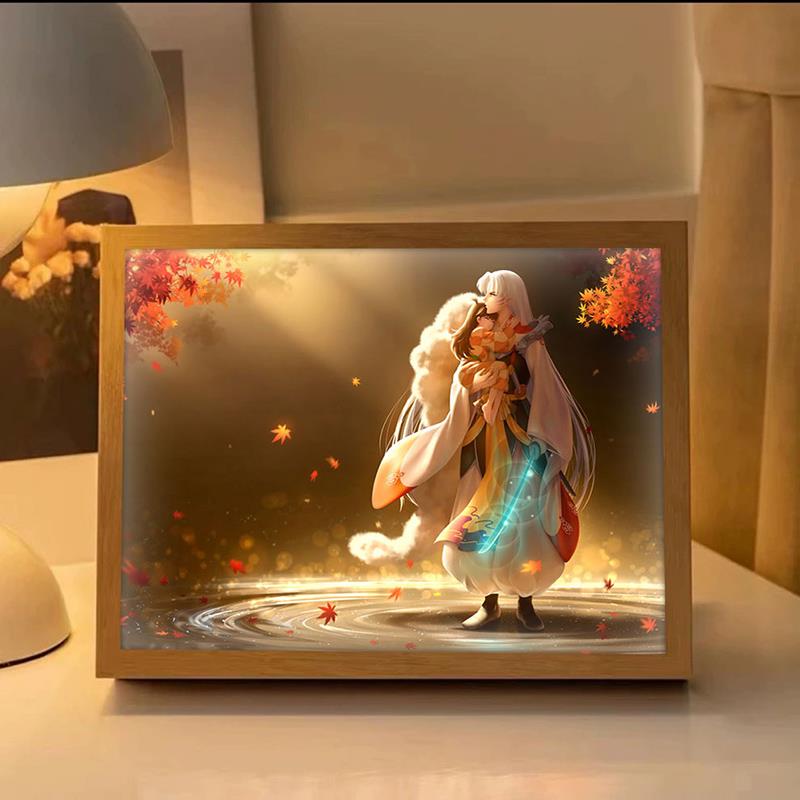 犬夜叉灯光画动漫周边创意小夜灯摆件床头杀生丸手办装饰氛围灯画