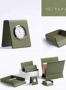 一匚 极简绿色系列软装装饰 样板间收纳盘台式钟表平板收纳架摆件