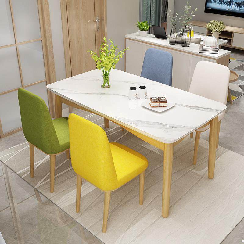 北欧岩板餐桌家用小户型现代简约轻奢长方形实木桌子餐桌椅组合,住宅家具,岩板餐桌,淘宝优惠券,粉丝福利购,淘宝优惠卷