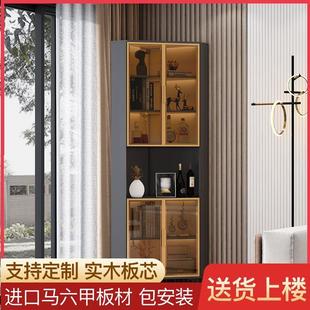 定制玻璃转角柜实木墙角柜三角形架角落储物柜客厅拐角柜餐边柜子