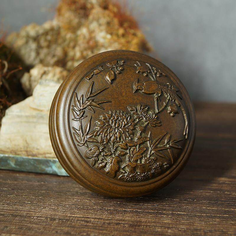 苏工复古铜花鸟香粉盒香薰工具香篆炉香道打香篆配件家居摆件厂价,家居饰品,香薰DIY材料/工具,淘宝优惠券,粉丝福利购,淘宝优惠卷