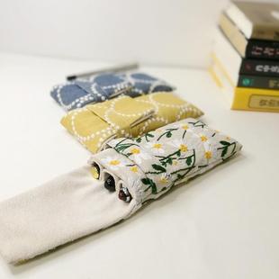 布邑新款刺绣笔袋三支装钢笔袋五支装笔包可携式布艺收纳袋文具袋