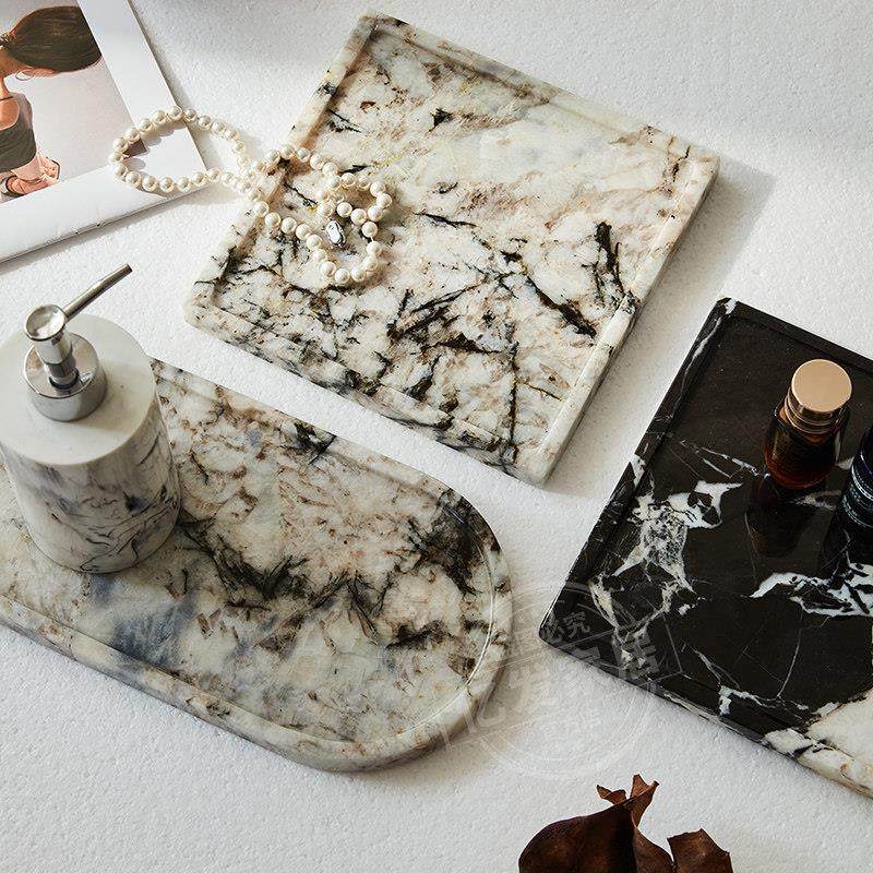 天然大理石奢石托盘摆件卫生间洗手台洗漱用品毛巾香薰置物收纳盘,家居饰品,香薰托盘,淘宝优惠券,粉丝福利购,淘宝优惠卷