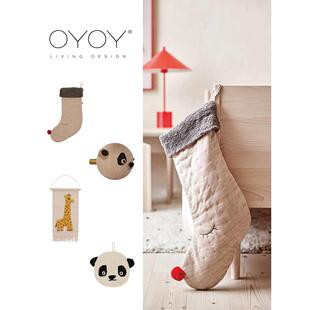 oyoy新款儿童房卧室北欧风挂毯装饰圣诞袜熊猫衣挂钩柜门拉手把手