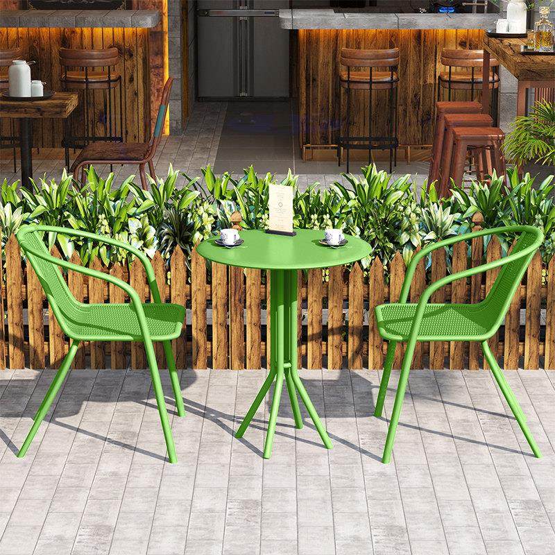 户外桌椅网红三件套露天奶茶店咖啡厅外摆休闲 防水防晒阳台小茶