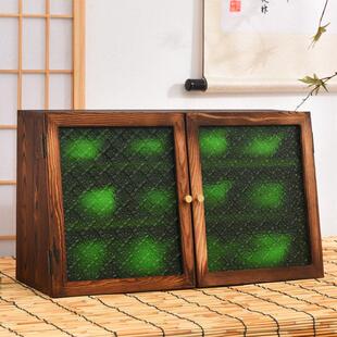 实木中式防尘玻璃小博古架桌面置物架茶柜茶杯茶具茶壶器皿收纳盒