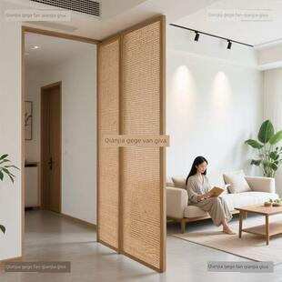 中式实木藤条屏风隔断客厅门厅阻隔简易卧室家庭民宿活动座椅屏风