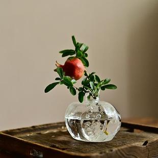 楚天遥迷你石榴玻璃手作小花瓶水培植物小花器网红INS风桌面摆件