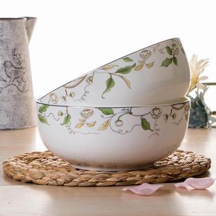 家用骨瓷碗2只装 大碗汤碗7英寸面碗陶瓷碗米饭碗套装微波炉餐具