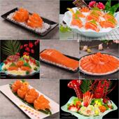 海鲜市场三文鱼展示样品彷真鱼肉日料食物三文鱼刺身道具餐厅场景