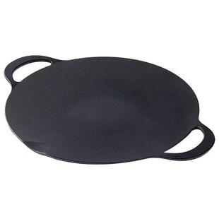 瓦斯炉家用无涂层凹面铁板铁板烧生铁烤盘大园不沾烤肉盘杂粮户外