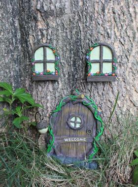 树脂夜光门窗套装挂件创意花园庭院树挂微景观田园装饰品荧光门窗