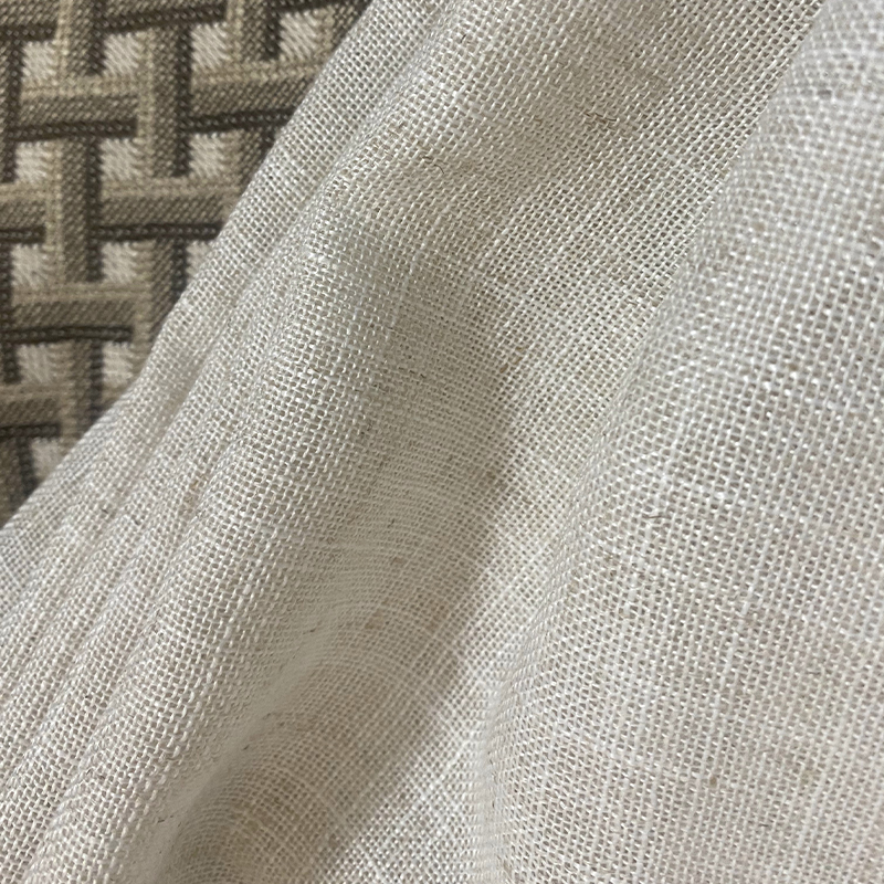 简约麻透光不透人纯色亚麻落地飘窗帘纱魔术贴窗帘布日式新卧室