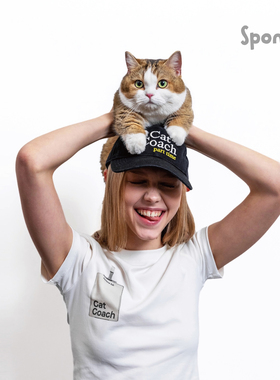 Partime遛狗人紧身短袖*猫猫教练白色工牌紧身短袖