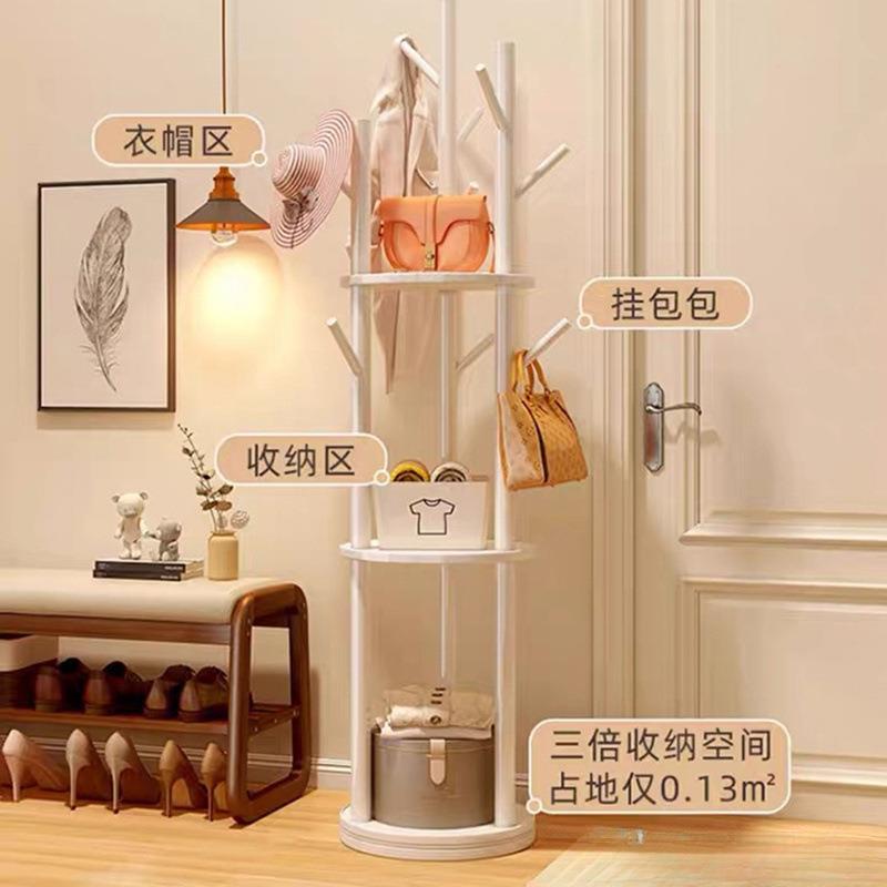 (活动价）旋转衣帽架落地卧角室厅客家用转关入户实木简易立式包