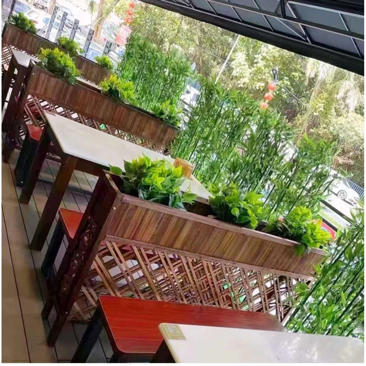 {活动价}隔断花架户外花槽碳化网格花箱餐厅木栅栏饭店装饰防腐实