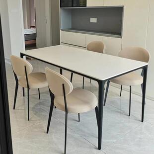 (活动价）意式极简板餐桌现代长用方岩形椅家饭桌新款小户型餐桌