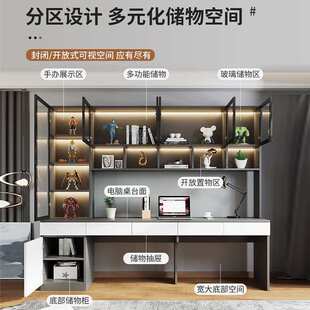 {活动价}ENF级实木学生儿童双人书桌书架一体靠墙桌写字桌家用卧