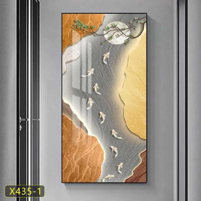 (活动价）九鱼图户玄关装饰画现代轻奢走廊过厅道挂画简正约客对