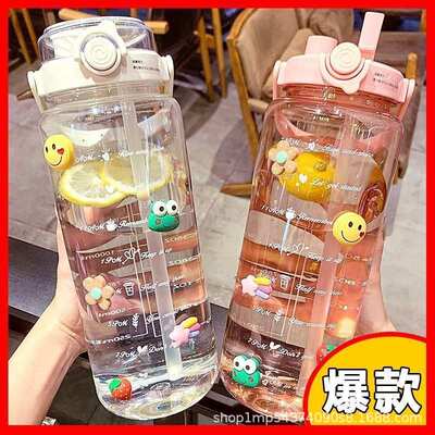 双饮水杯大容量女生高颜值夏季塑料杯子耐高温水瓶男水壶
