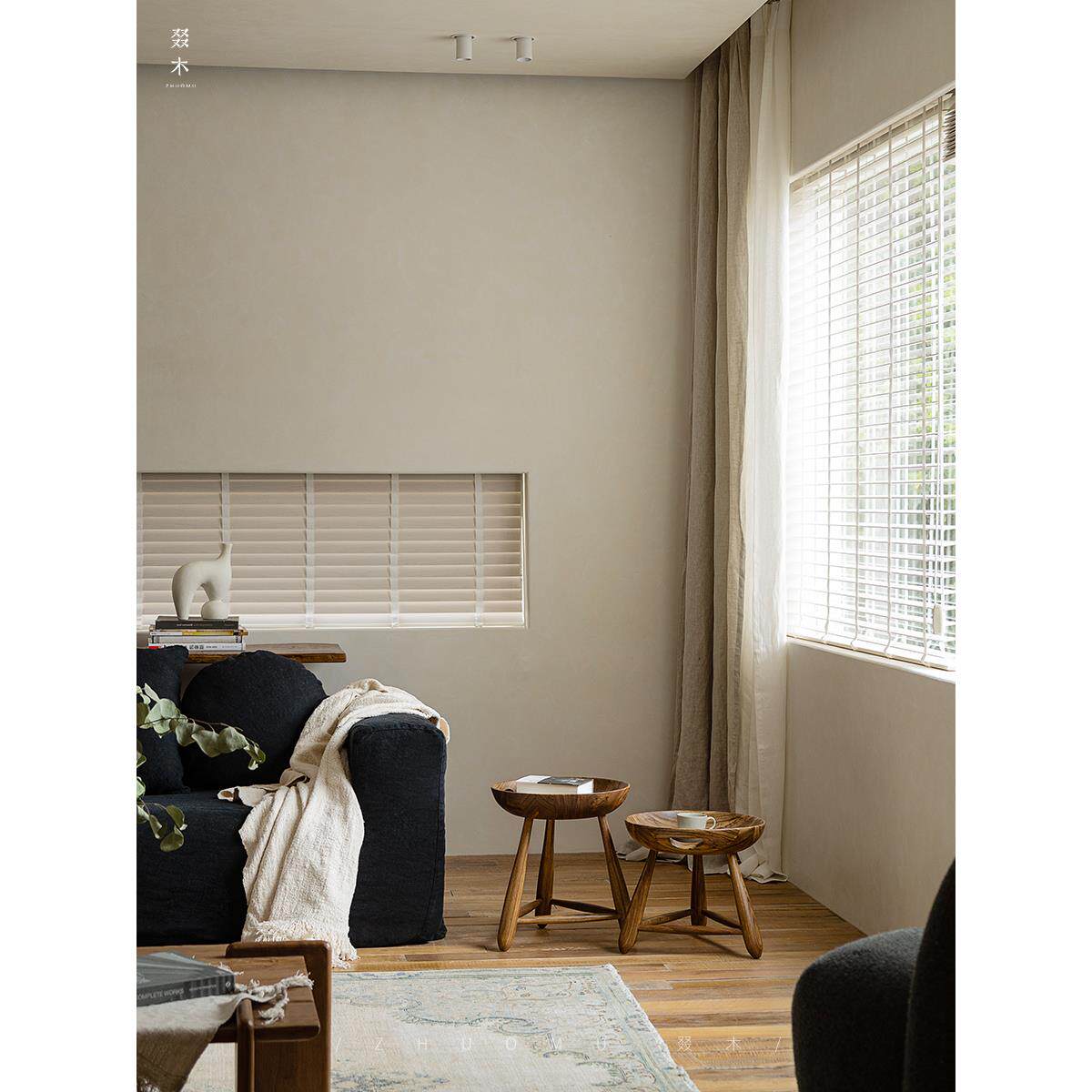 叕木|中古复刻设计师中古凳乌金木小凳子复古矮凳多功能置物边几