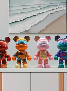 暴力熊摆件大气高端新居客厅玄关装饰品摆设落地升职现代创意礼物