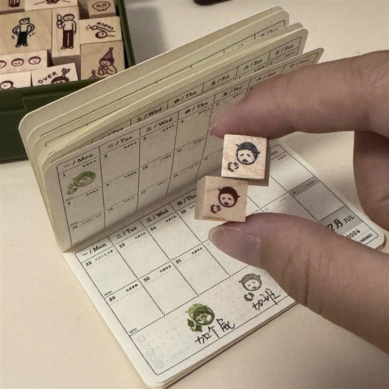 2025年新款月打卡迷你印章本便捷心情记录手账本日程记事笔记本子