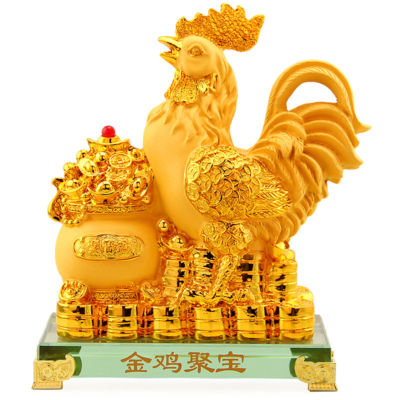 大公鸡摆件客厅金鸡招财风水摆设十二生肖鸡工艺品店铺开业装饰品