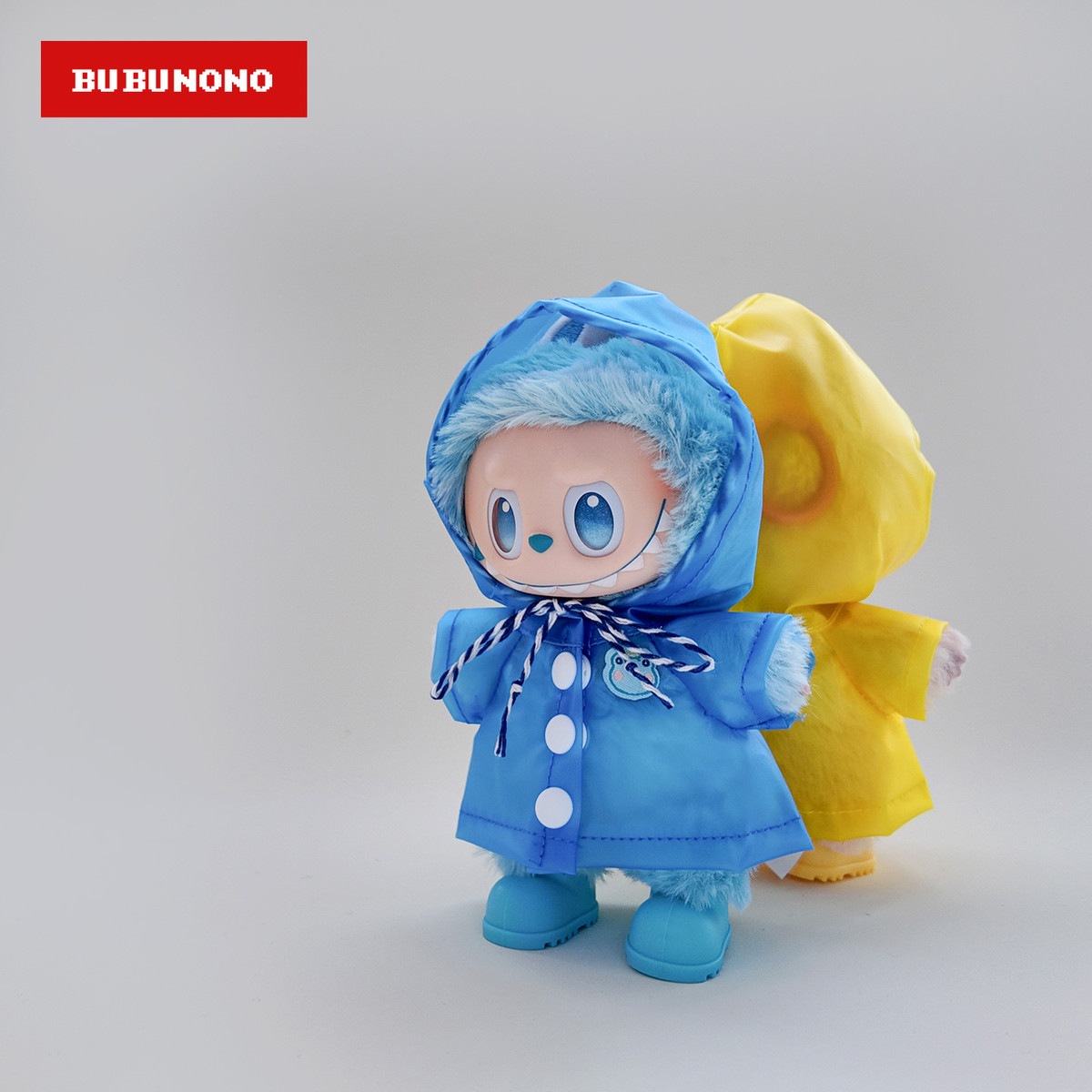爱穿雨衣的拉布布娃衣一代二代三代毛绒公仔labubu连帽站立衣服