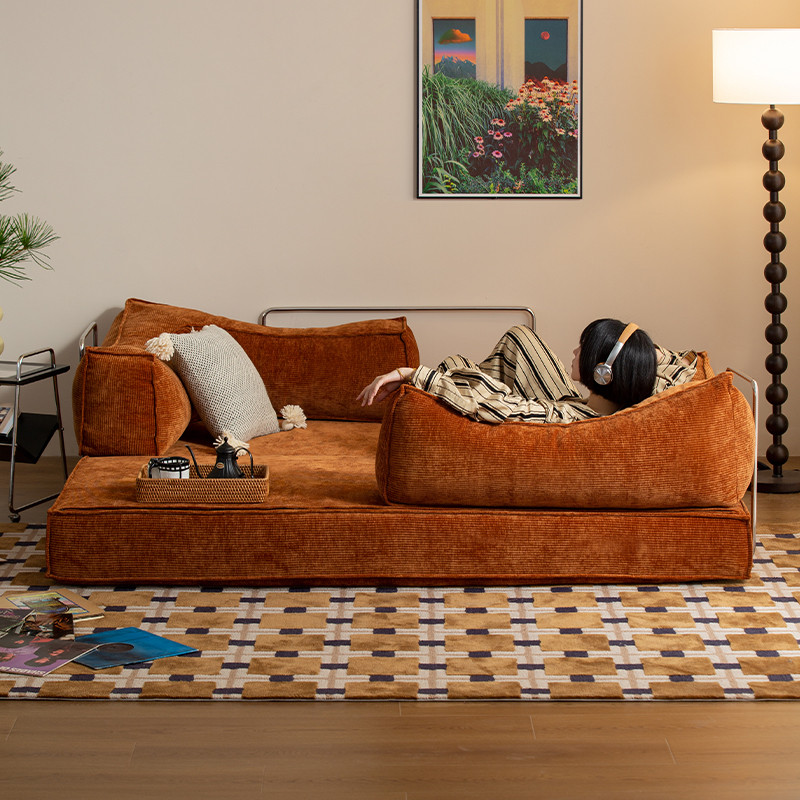 生野安室泰迪复古小户型客厅折叠沙发床两用2025新款模块布艺沙发