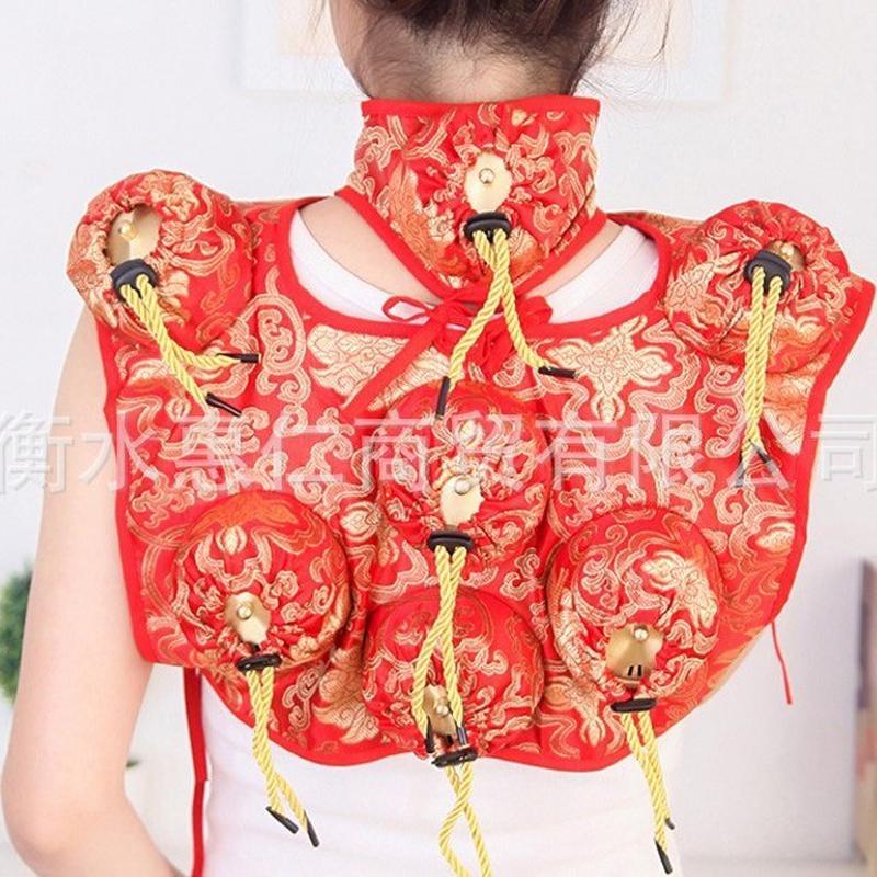 绸缎九联七联全铜纯铜随身灸肩部颈部背部可调温艾灸盒温灸仪器罐