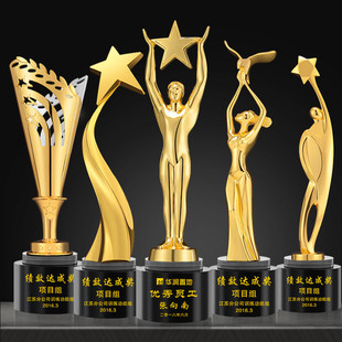 厂家创意刻字制作工艺品批发公司学校舞蹈运动会奖牌高档金属奖杯