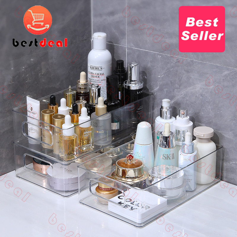 2 pcs Stackable Storage Box Cosmetic Organizer for桌面收纳盒