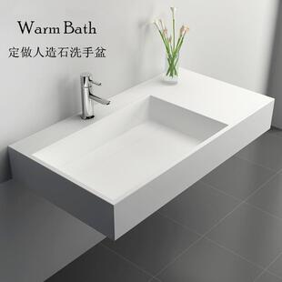 洗脸盆尺寸定制卫生间浴室柜盆阳台哑光家用洗面盆 人造石挂墙式