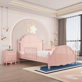 全实木儿童床女孩儿公主床小户型带储物卧室床女童1.5单人床1.2米