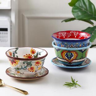 好看的碗碟套装家用碗筷单人一套一人食陶瓷一碗一勺一筷面碗餐具