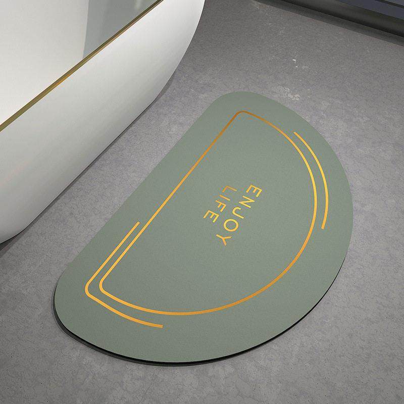 半圆形硅藻泥地垫防滑脚垫家用速干垫卫浴地毯浴室卫生间门口垫子