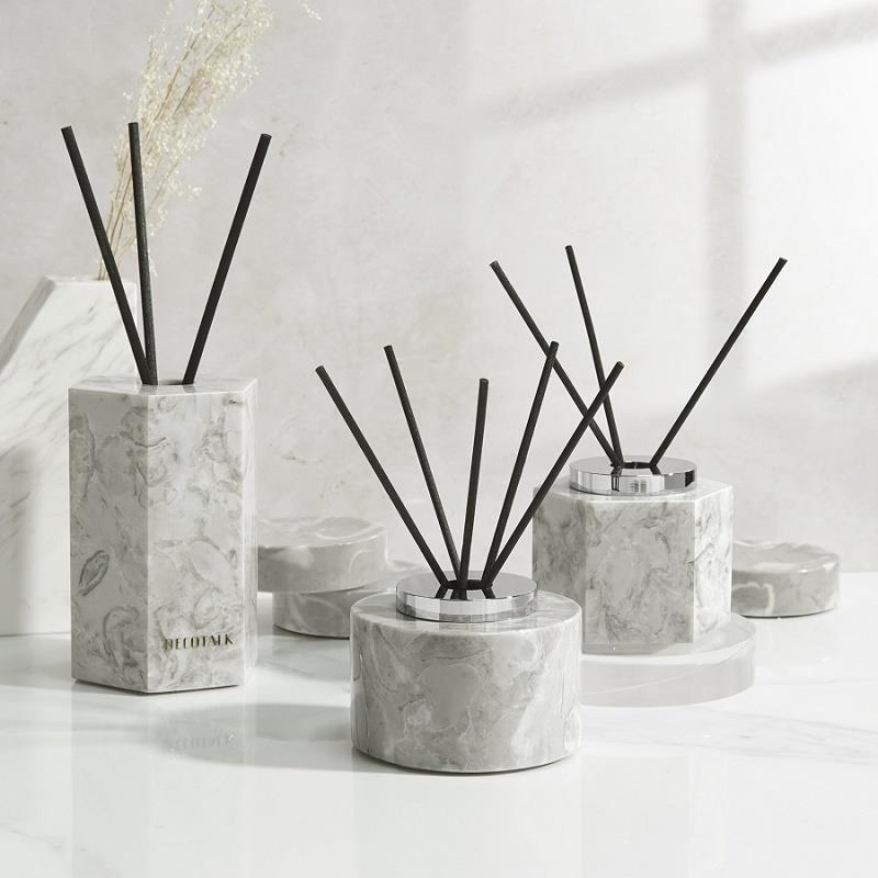 DecoTalk天然大理石无火香薰礼盒套装浴室香氛扩香器客厅香水摆件