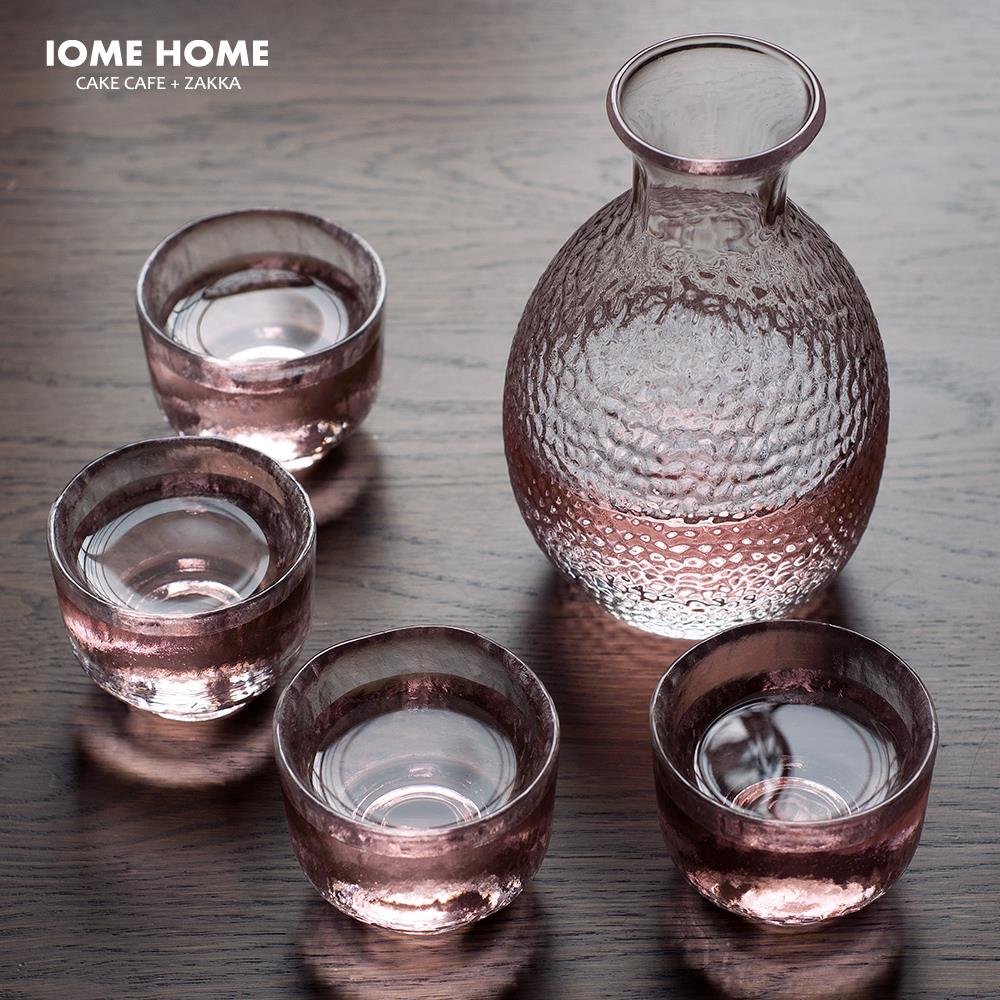 日式玻璃白清酒米酒具套装锤目纹酒盅分酒器小酒杯酒壶创意1壶4杯